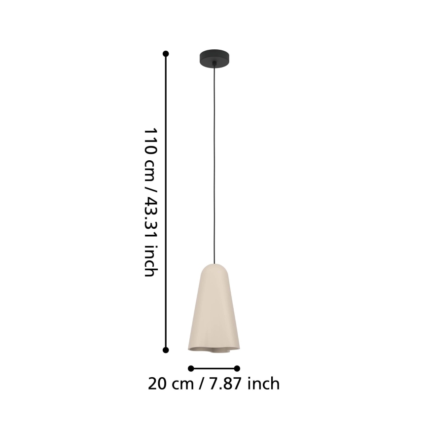 Eglo - Lámpara colgante 1xE27/40W/230V beige