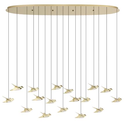 Eglo - Lámpara de araña LED regulable 17xLED/3W/230V 3000K dorado