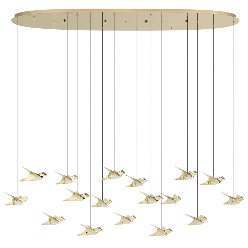 Eglo - Lámpara de araña LED regulable 17xLED/3W/230V 3000K dorado