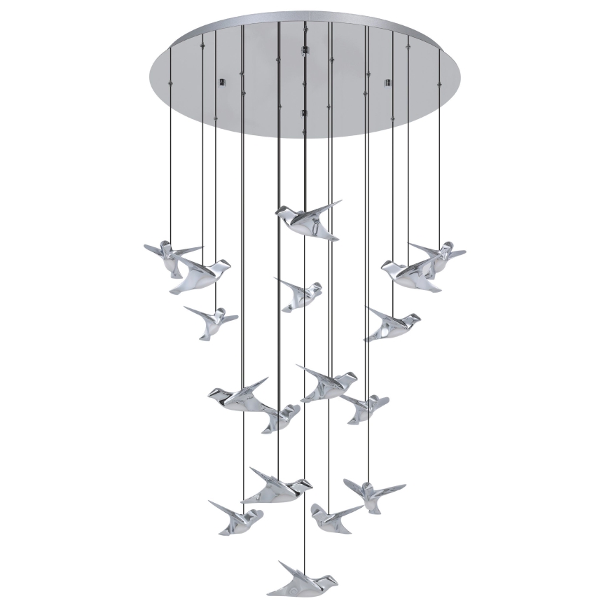 Eglo - Lámpara de araña LED regulable 17xLED/3W/230V 3000K cromo brillante