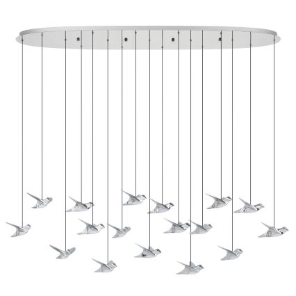 Eglo - Lámpara de araña LED regulable 17xLED/3W/230V 3000K cromo brillante
