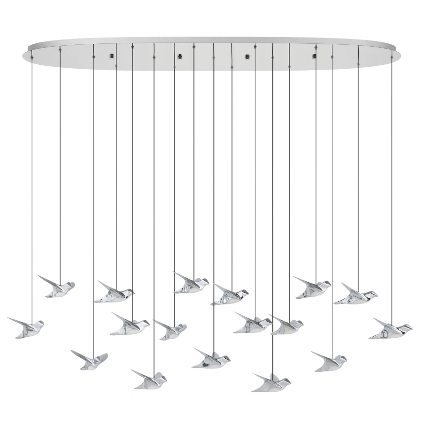 Eglo - Lámpara de araña LED regulable 17xLED/3W/230V 3000K cromo brillante
