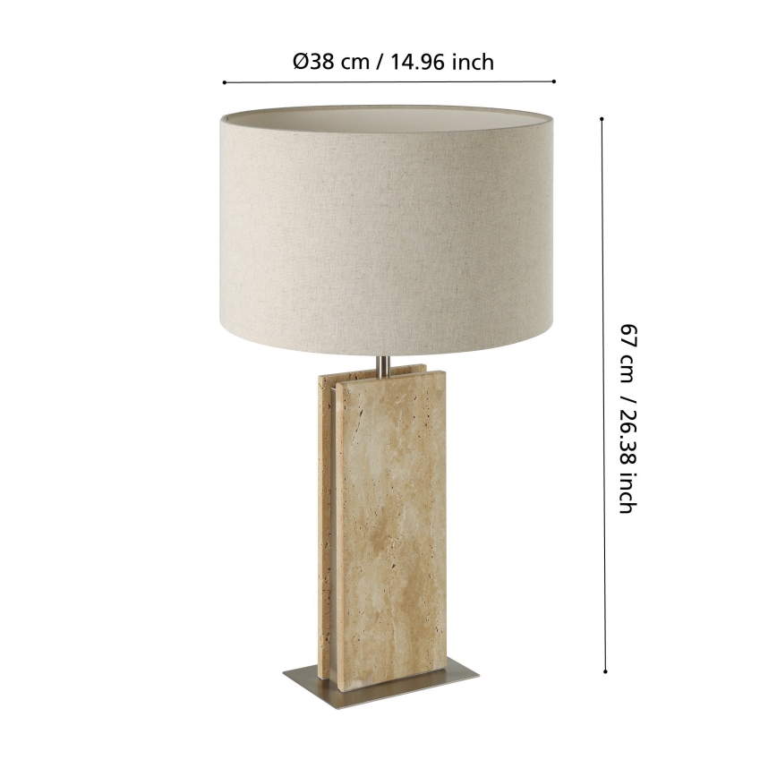 Eglo - Lámpara de mesa 1xE27/40W/230V beige