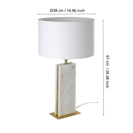 Eglo - Lámpara de mesa 1xE27/40W/230V blanco