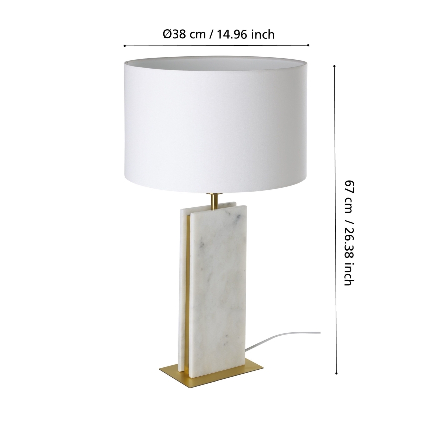 Eglo - Lámpara de mesa 1xE27/40W/230V blanco