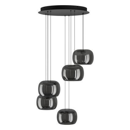 Eglo - Lámpara colgante LED regulable con cable, 5xLED/5,8 W/230 V, negro/ahumado
