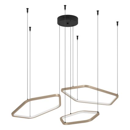 Eglo - Lámpara colgante LED regulable con cable LED/50W/230V latón + mando a distancia