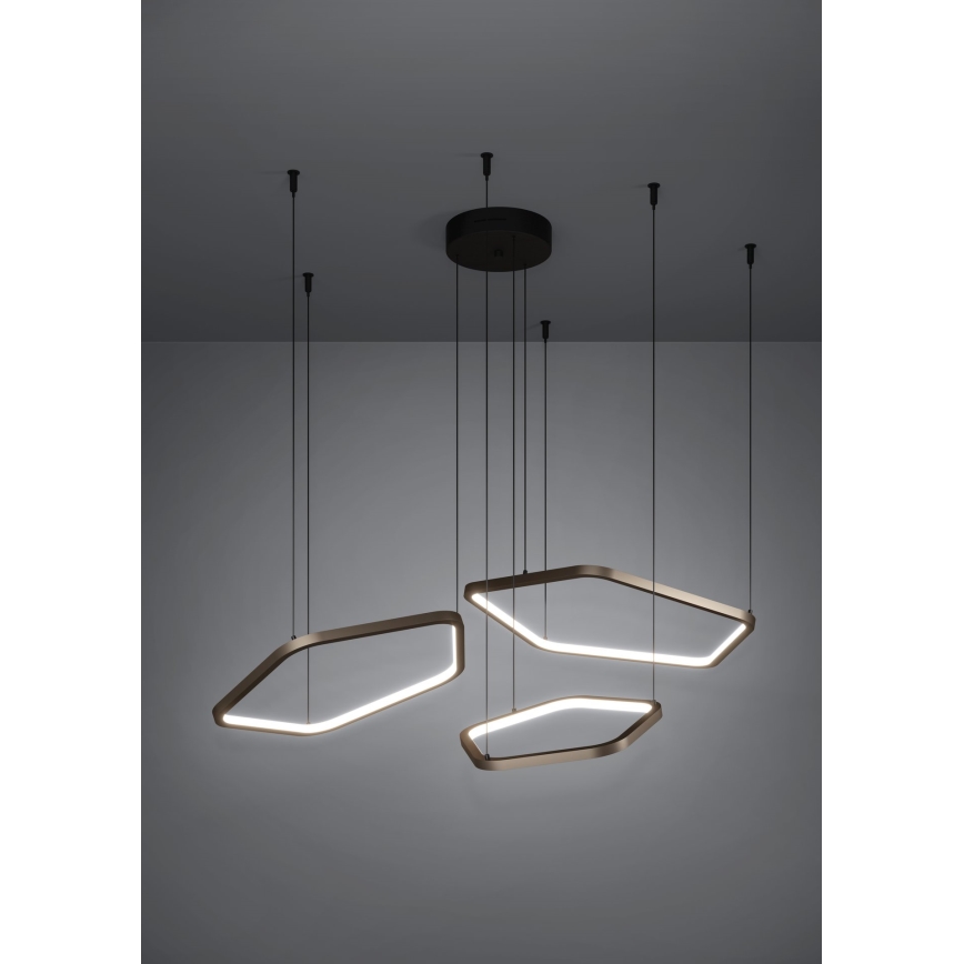 Eglo - Lámpara colgante LED regulable con cable LED/50W/230V latón + mando a distancia