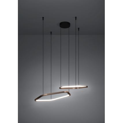 Eglo - Lámpara colgante LED regulable con cable LED/30W/230V dorada + control remoto