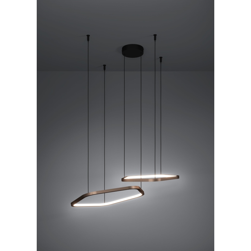 Eglo - Lámpara colgante regulable con cable LED/30W/230V en latón + mando a distancia