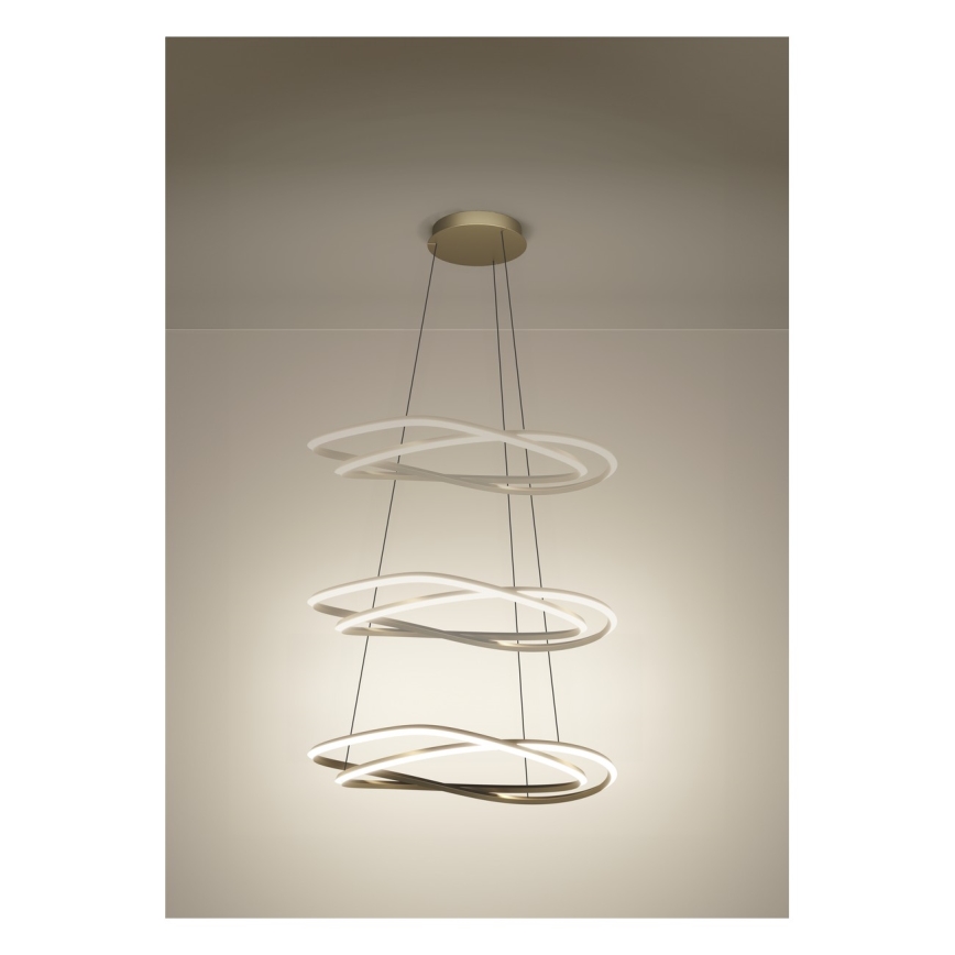 Eglo - Lámpara colgante LED regulable con cable LED/60W/230V 2200-6500K dorada + mando a distancia