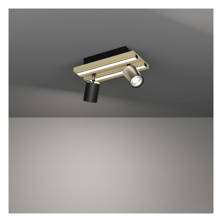 Eglo - Lámpara de focos LED 2xLED/2,2W/230V + 2xLED/1,2W + 2xLED/2W beige/negra