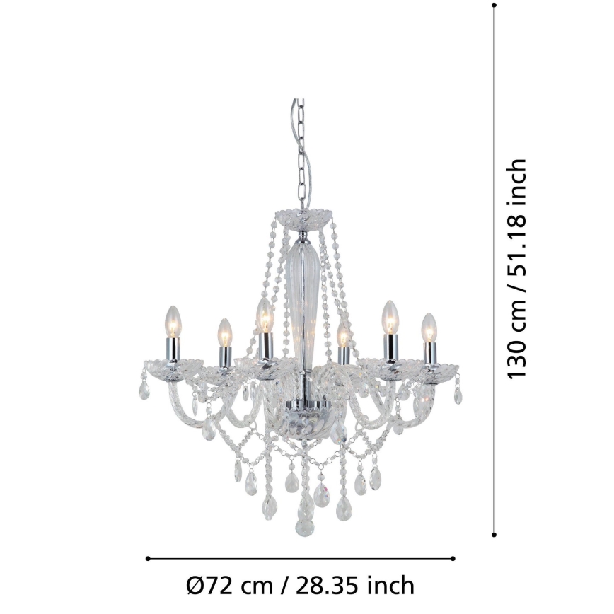 Eglo 39099 - Lámpara colgante BASILANO 1 6xE14/40W/230V
