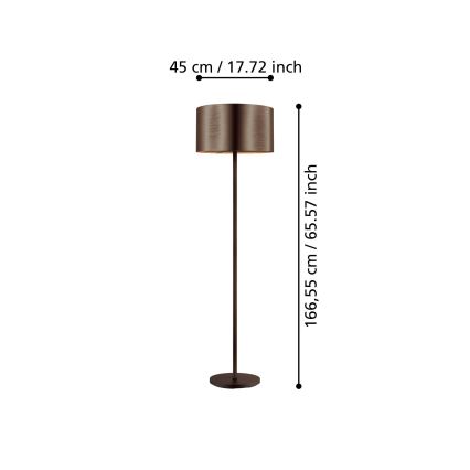 Eglo - Lámpara de pie 1xE27/60W/230V cobre