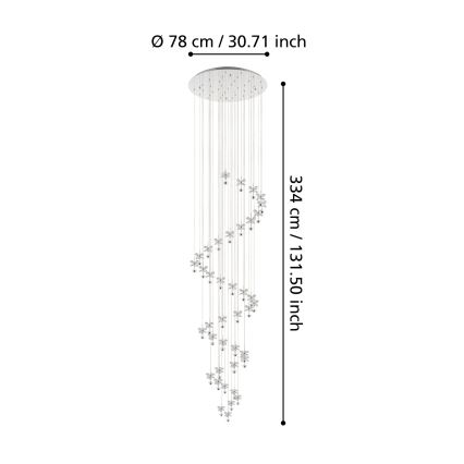 Eglo - Lámpara de araña LED regulable 40xLED/1,8W/230V