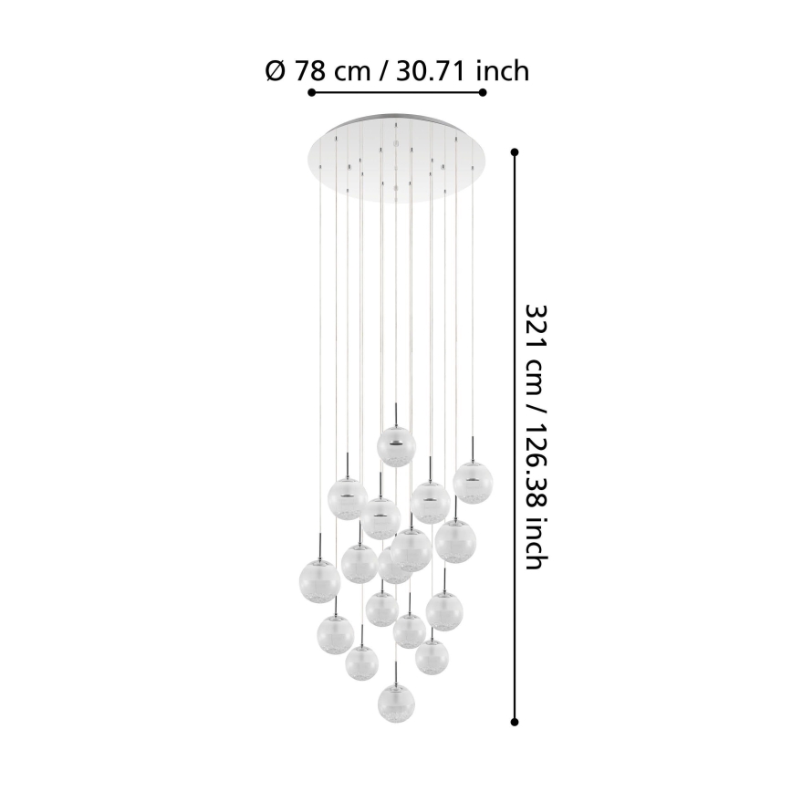 Eglo - Lámpara colgante LED regulable de cable 17xLED/5W/230V