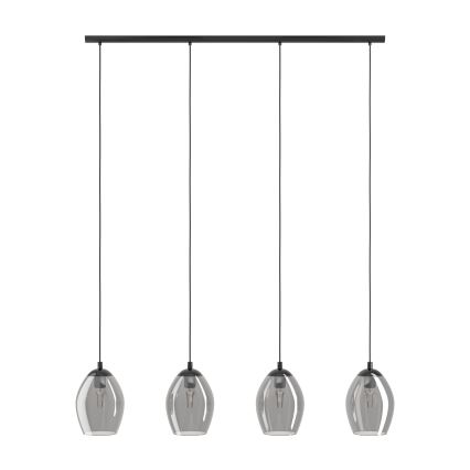 Eglo - Lámpara colgante 4xE27/60W/230V ahumado