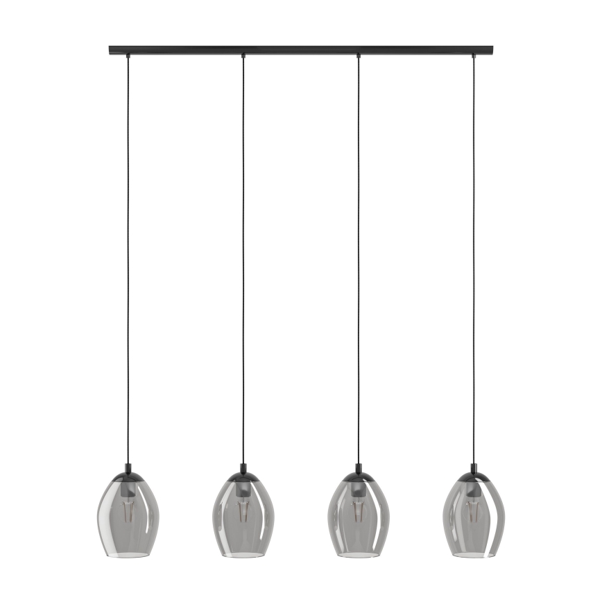 Eglo - Lámpara colgante 4xE27/60W/230V ahumado