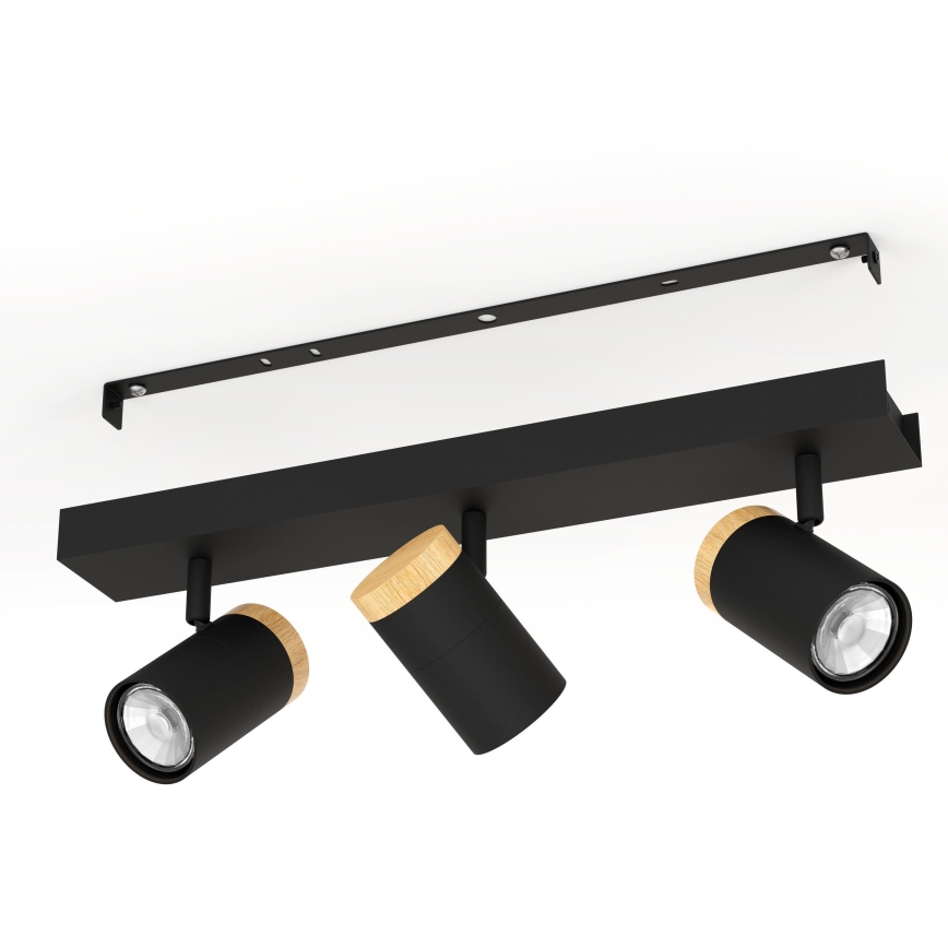 Eglo - Foco LED 3xGU10/4,5W/230V 3000K negro/marrón