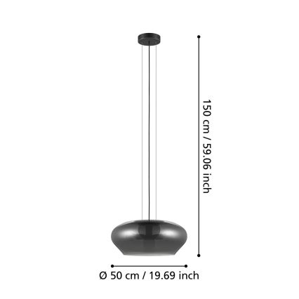 Eglo - Lámpara de araña de cable 3xE27/20W/230V