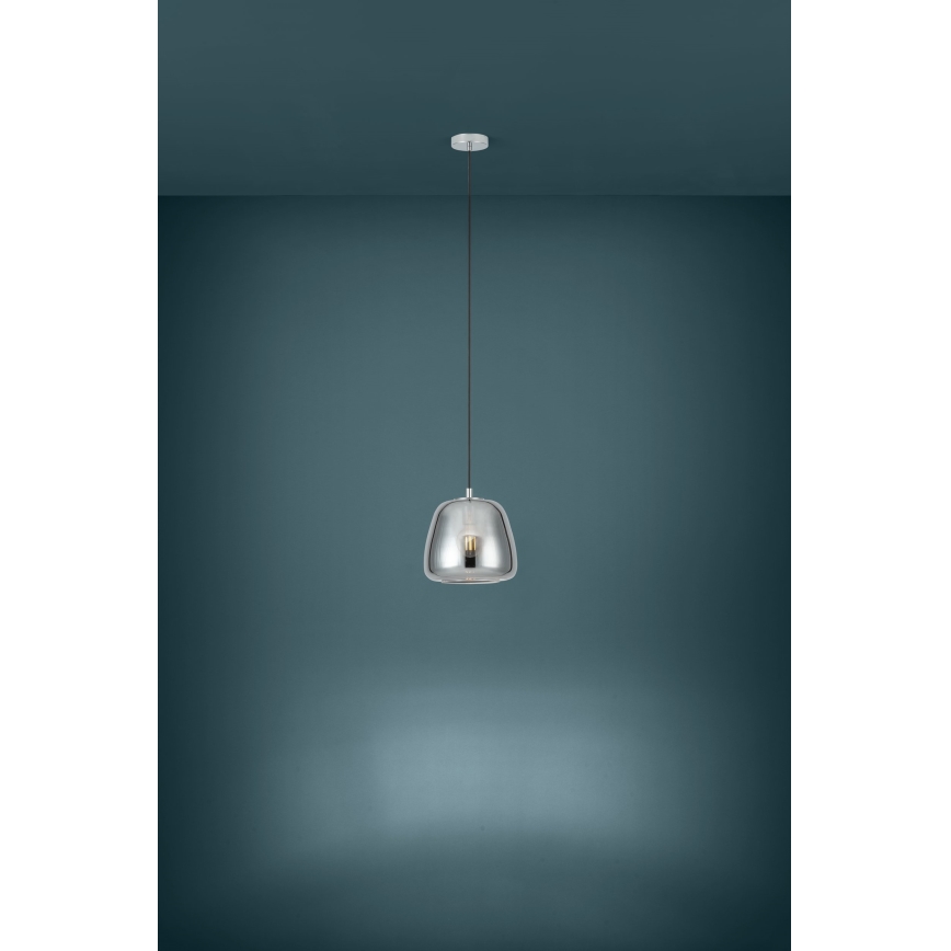Eglo - Lámpara colgante 1xE27/40W/230V diá. 26 cm ahumado