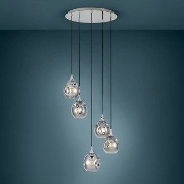 Eglo 39682 - Lámpara colgante con cable BREGALLA 5xE27/40W/230V negro/ahumado