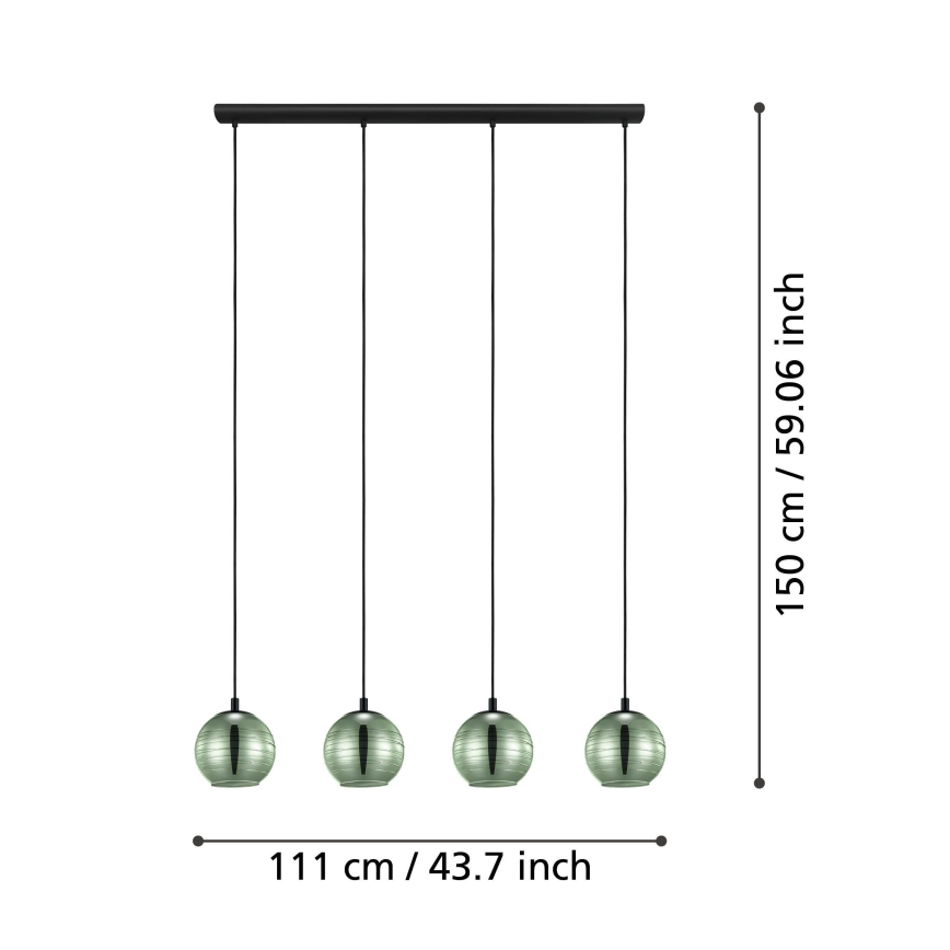 Eglo - Lámpara de araña de cable 4xE27/40W/230V