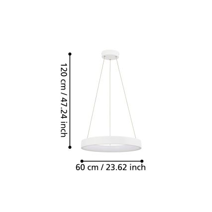 Eglo - Lámpara de araña LED regulable de cable LED/34W/230V