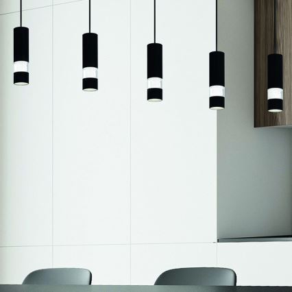 Eglo - Lámpara LED colgante 5xGU10/4,6W/230V negro