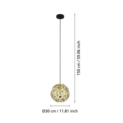 Eglo - Lámpara colgante de cable 1xE27/60W/230V dia. 30 centimetros