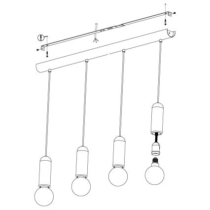 Eglo - Lámpara colgante 4xE27/40W/230V