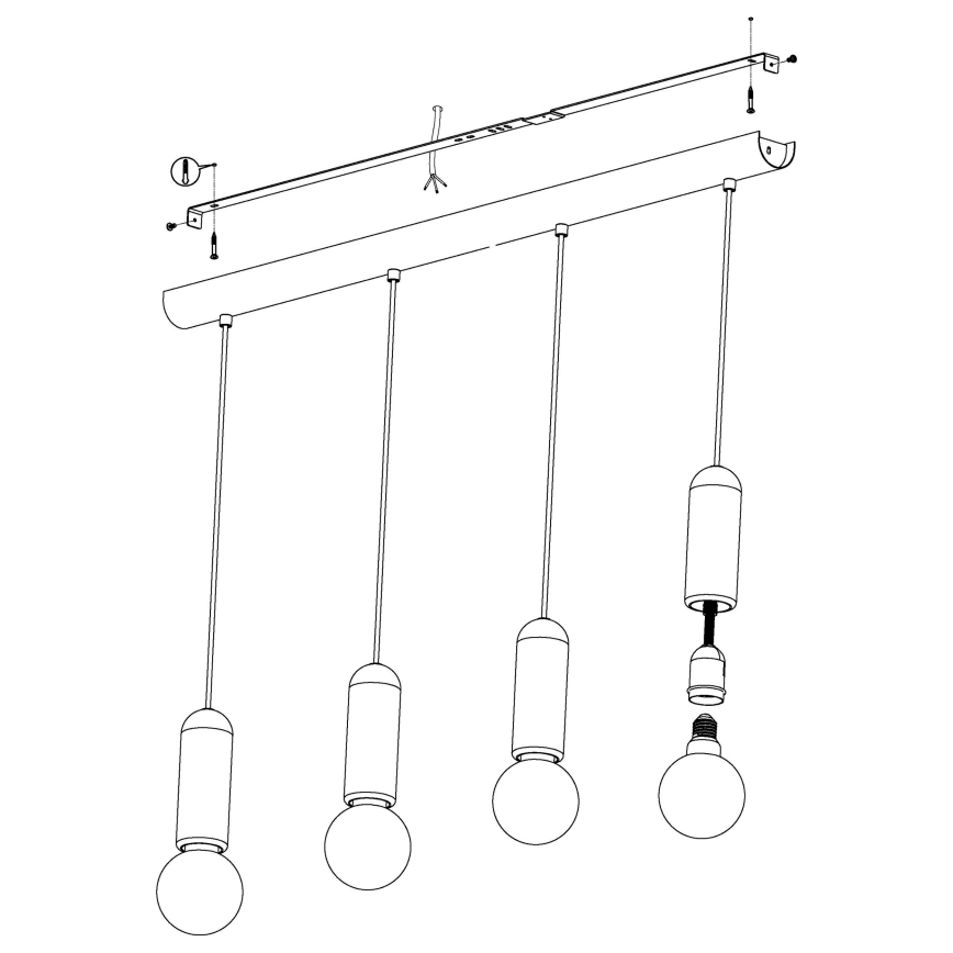 Eglo - Lámpara colgante 4xE27/40W/230V