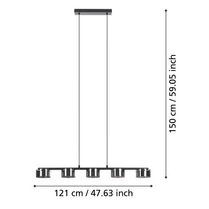 Eglo - Lámpara colgante LED regulable 5xLED/5,4W/230V