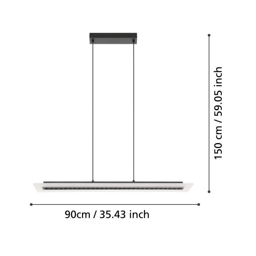 Eglo - Lámpara de araña LED regulable LED/57,5W/230V 3000K negro + control remoto