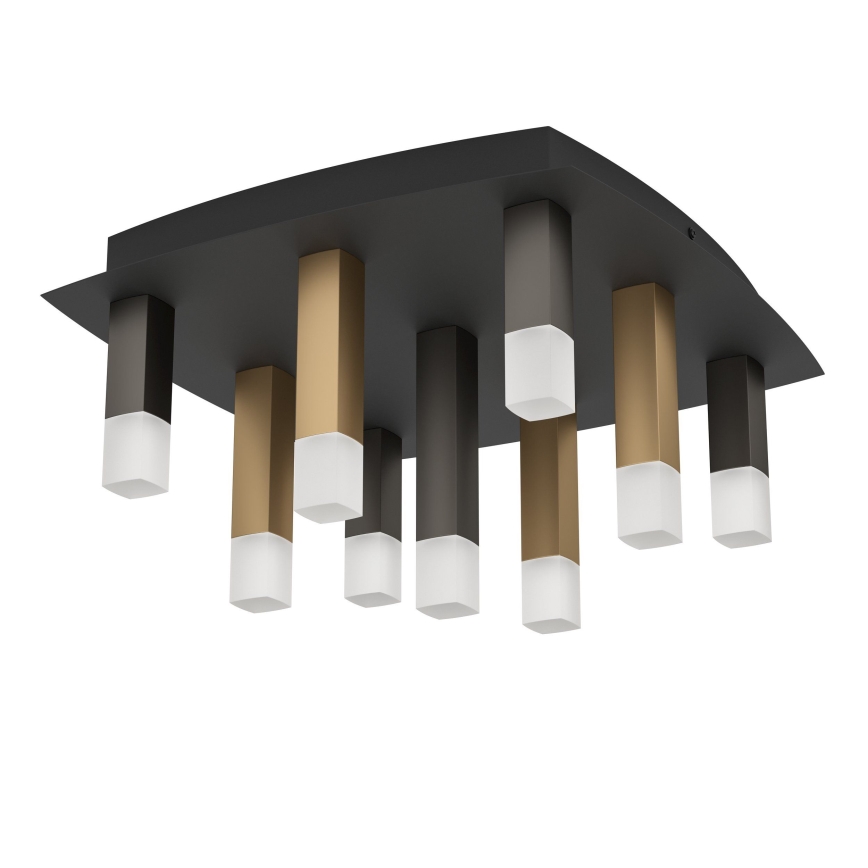 Eglo - Plafón LED regulable 9xLED/3,1W/230V 3000K antracita/dorado