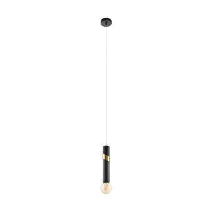 Eglo - Lámpara colgante 1xE27/40W/230V negro/dorado