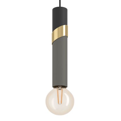 Eglo - Lámpara colgante 1xE27/40W/230V negro/dorado