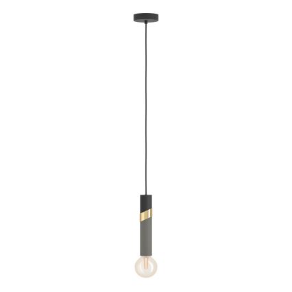 Eglo - Lámpara colgante 1xE27/40W/230V negro/dorado