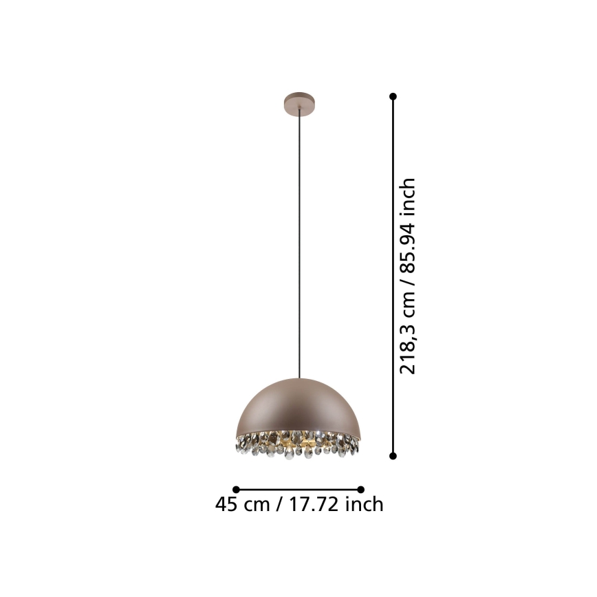Eglo - Lámpara colgante 1xE27/40W/230V marrón
