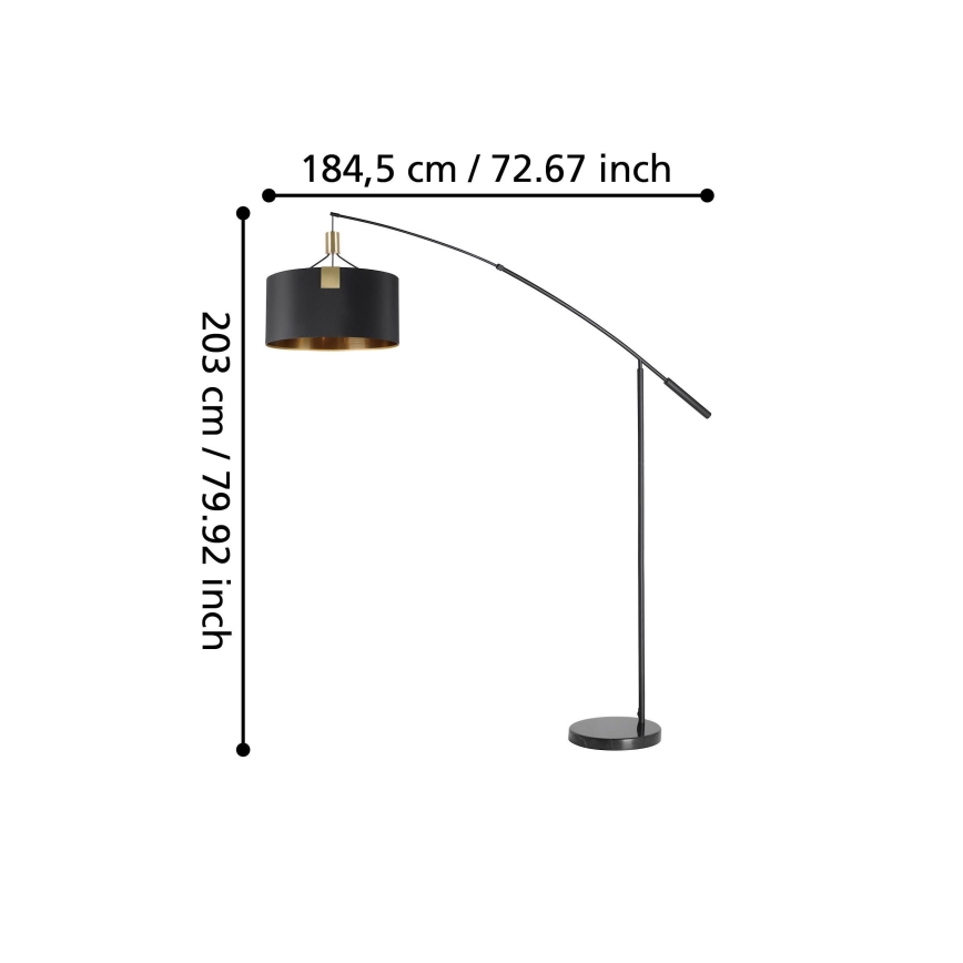 Eglo - Lámpara de pie 3xE27/40W/230V negro/dorado