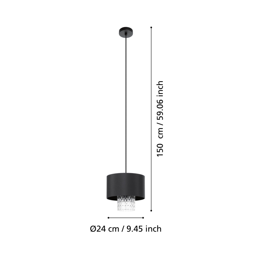 Eglo - Lámpara colgante 1xE27/40W/230V negro