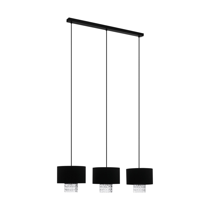 Eglo - Lámpara colgante 3xE27/40W/230V negro