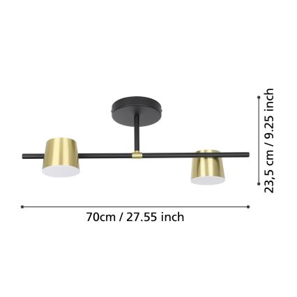 Eglo - Lámpara de techo LED 2xGU10/4,6W/230V 3000K dorado