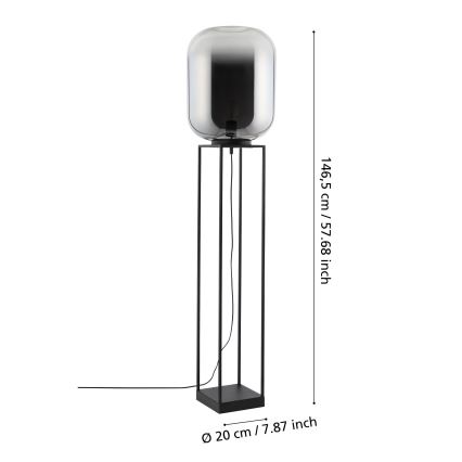 Eglo - Lámpara de pie 1xE27/40W/230V ahumado