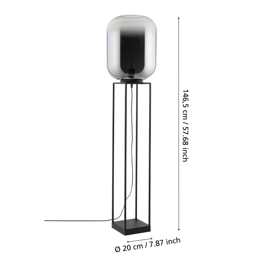 Eglo - Lámpara de pie 1xE27/40W/230V ahumado