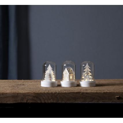Eglo - Juego de 3 adornos navideños LED, 0,06 W, 1 x CR2032, blanco