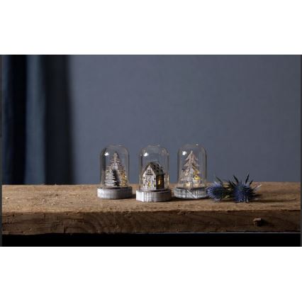 Eglo - Set de 3 decoraciones navideñas LED LED/0,06W/1xCR2032 marrón