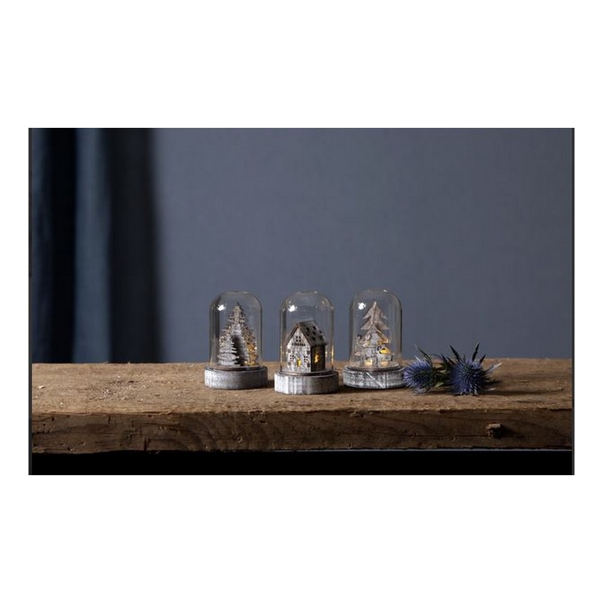 Eglo - Set de 3 decoraciones navideñas LED LED/0,06W/1xCR2032 marrón