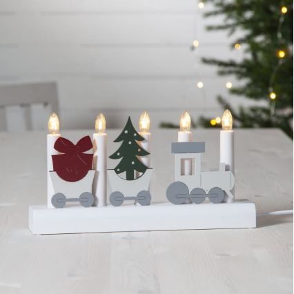 Eglo - Portavelas de Navidad 5xE10/3W/230V