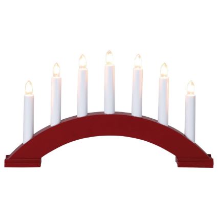 Eglo - Portavelas de Navidad BEA 7xE10/3W/230V rojo